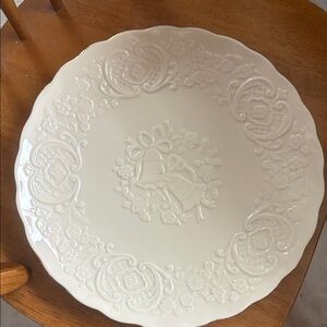 Lenox Cream Floral Embossed Dinner Plate